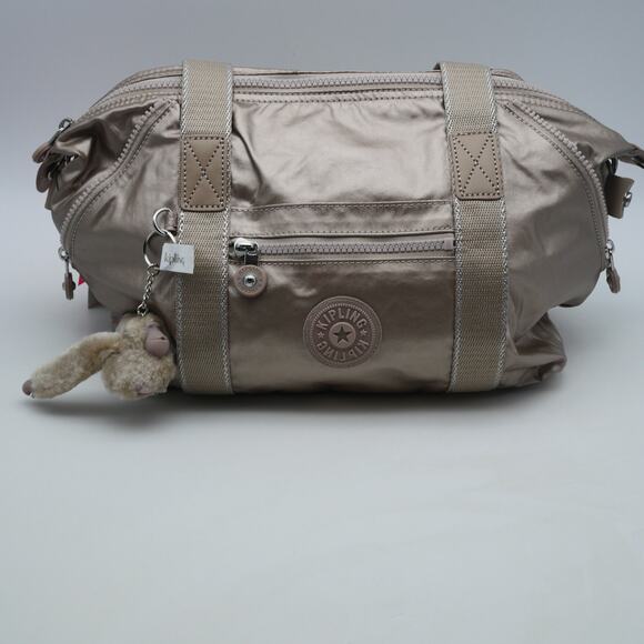 NEW Kipling Mini Tote Bag Purse Metallic Glow Monkey Charm Shoulder Strap Handle - Picture 4 of 16